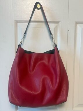 Oversized Red & Black Reversible Slouch Hobo Bag Y2K Minimalist Tote Purse